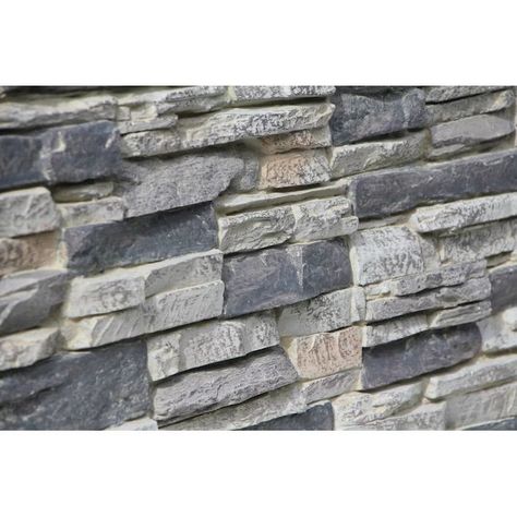 Tritan BP The Lighting Ridge Faux Stack Stone Panel by Tritan BP, hand stained in our Gray Fox. This 3D texture panels cover 7.30 Sq Ft. 48.75 in. W x 24.75 in. H x Thickness 1.75 in. Thickness will vary. Lightweight, durable and no special tools needed. in the Composite Siding Panels department at Lowes.com Stone Panels Exterior, Fake Stone Wall, Interior Accent Wall, Stacked Stone Panels, Composite Siding, Interior Window Trim, Dry Stack Stone, Stone Veneer Panels, Siding Ideas