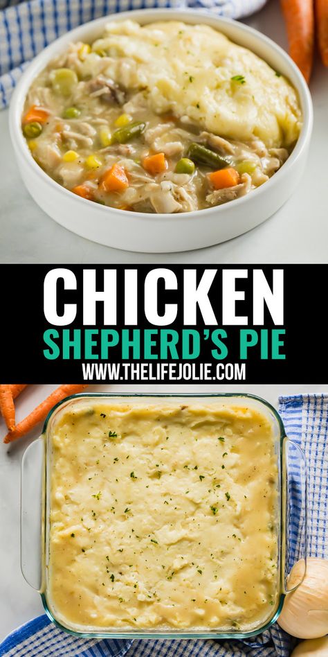 Leftover Chicken Shepherds Pie, Chicken Pot Pie With Leftover Chicken, Shepards Pie With Chicken Recipe, Chicken Shepard’s Pie, Chicken Shepherds Pie Easy, Shepard Pie With Chicken, Leftover Shepards Pie, Leftover Chicken Pot Pie Recipes, Shepherds Pie Recipe Chicken