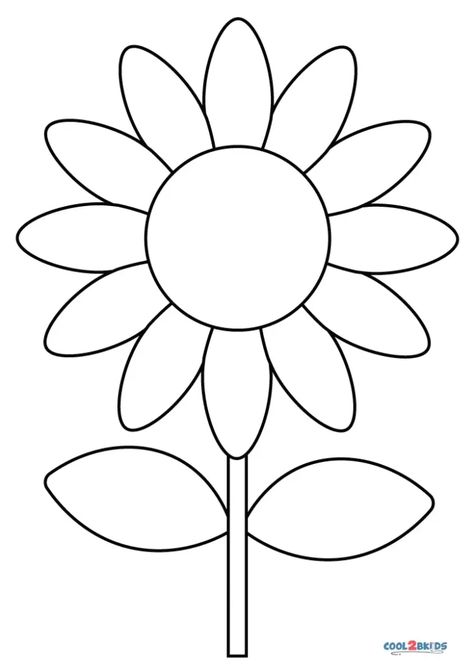 Printable Sunflower Coloring Pages For Kids Patchwork, Printable Sunflower Coloring Page, Flower Coloring Page Free Printable, Sun Flower Coloring Pages, Preschool Sunflower Art, Free Sunflower Template, Printable Sunflower Template, Free Printable Sunflower Template, Easy Flower Coloring Pages