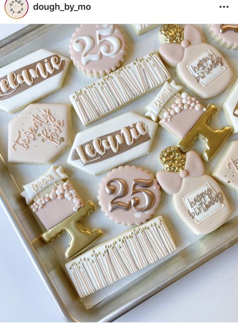 Gift Cookies Decorated, 16 Cookies, No Bake Sugar Cookies, Happy Birthday Cookie, 25th Birthday Cakes, Flooding Cookies, Cookies Decoradas, Cookie Cake Birthday, 16 Birthday Cake