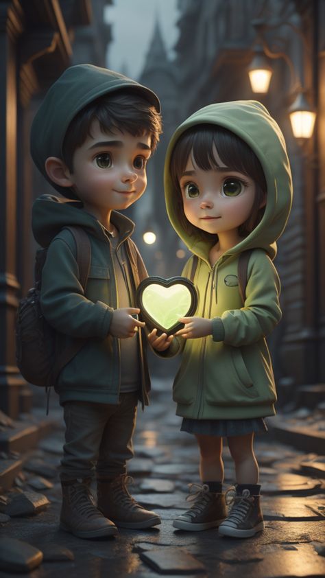 Download More Full HD Wallpapers on Zedge👇👉 https://zedge.me/ai-character-art Tags: #cute #kids #friends #lover #couples #love #friendship #wallpapers #zedge #character #3d New Love Pic, Anjing Pug, 3d Karakter, Holding Heart, Love Couple Wallpaper, Love Cartoon Couple, Cartoon Love Photo, Cute Mobile Wallpapers, Couples Love