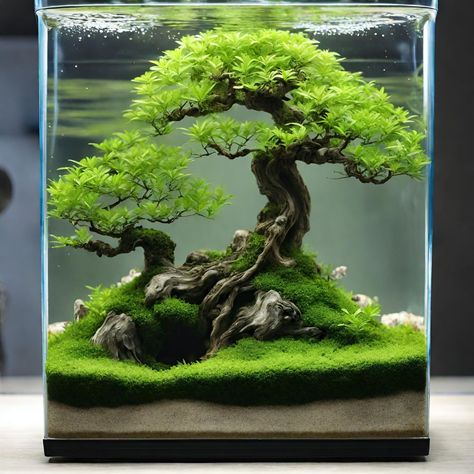 Step beyond traditional aquascaping with our blog on bonsai tree aquarium ideas. Learn how to incorporate miniature trees into your aquarium design for an extraordinary visual experience. Visit our blog to uncover the techniques and inspiration you need to create a breathtaking bonsai aquarium. Bonsai Tree Fish Tank, Bonsai Fish Tank, Bonsai Tree Aquascape, Aquarium Bonsai Aquascaping, Japanese Aquascape, Aquarium Design Fish Tanks, Tree Aquascape, Natural Aquarium Ideas, River Aquascape