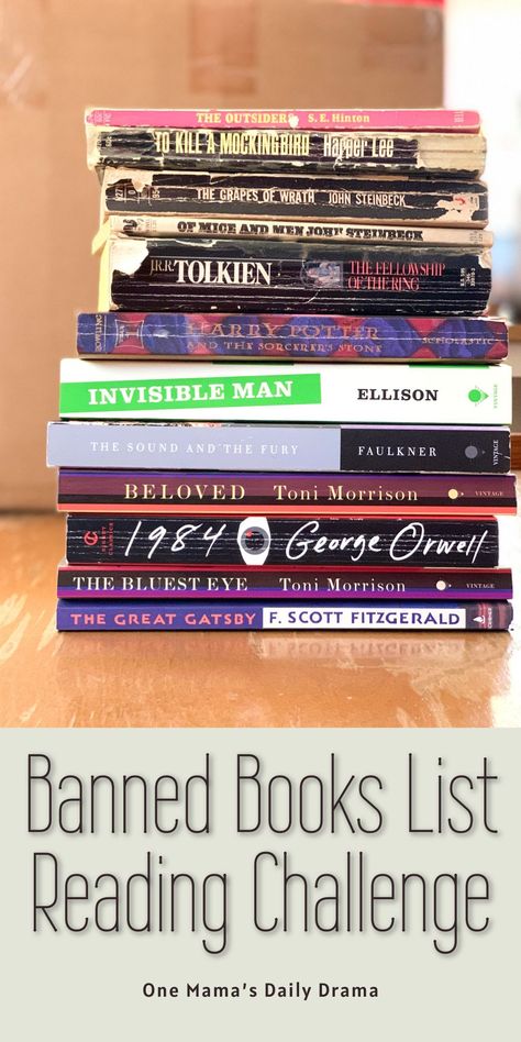 Banned Books List 2023, 52 Books In 52 Weeks Reading Lists, Banned Book List, List Of Banned Books, Yearly Reading Challenge, Banned Books List Reading Challenge, Drama Books, Book Genres List, Banned Books List