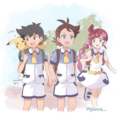 30 Likes, 2 Comments - Mike Paragas (@mike22marvel) on Instagram: “Ash and Goh will go to school 😅🏫 Credit to the owner @picca_ on Twitter . . . . . . . . . . . .…” Ash With All His Pokemon, Pokemon Ash Friends, Blue Eyes Black Hair, Ash With His Pokemon, Ash's Pokemon Team, Pokemon Xyz Ash And Serena, Lusamine Pokemon, Pokemon Vs Digimon, Pokemon Firered