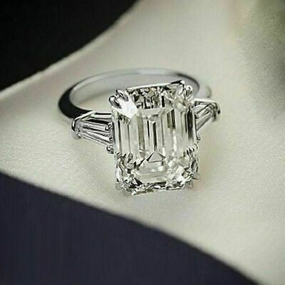 Double Diamond Ring, Emerald Cut Diamond Engagement, Emerald Cut Diamond Ring, Emerald Cut Rings, Emerald Cut Diamond, Dream Engagement Rings, Emerald Engagement, Three Stone Engagement, Three Stone Engagement Rings