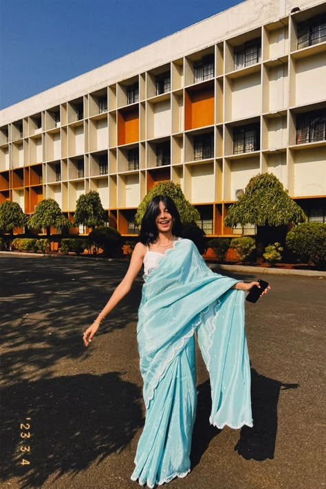 #saree look
#saree aesthetic look
#every dat saree look
#saree styling
#saree styling ideas
#saree ideas
#saree lovers 
#desi saree styling
#blue saree ideas
#saree styling ideas Light Blue Saree Aesthetic, Farewell Saare Aesthetic, Girl In Saree Aesthetic, Saare Poses Aesthetic, Saare Aesthetic, Saree Anarkali Dress, Aesthetic Sarees, Aesthetic Saree Look, Fashion Skirts Outfits