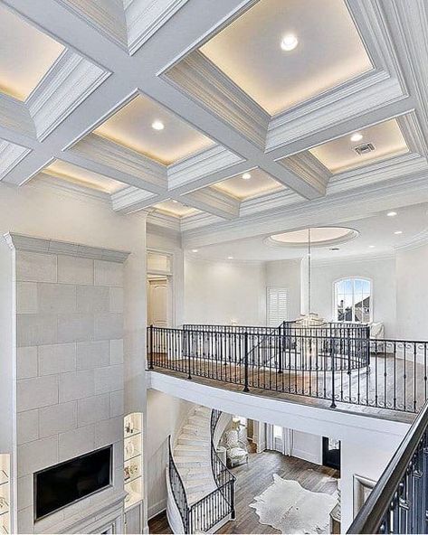 Decorating Kitchen, Coffered Ceiling Lighting, Island Kitchens, Coffered Ceiling Design, Luxury Ceiling Design, Kitchens Ideas, House Ceiling Design, Pop Ceiling Design, Ceiling Design Living Room