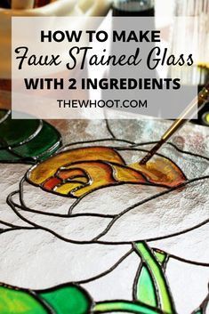 How To Make Faux Stained Glass With Acrylic Paint And Glue | WHOot | Making stained glass, Stained glass crafts, Stained glass diy Diy Stained Glass Window, Diy Staining, Glass Painting Designs, Glass Window Art, Stained Glass Paint, Making Stained Glass, Stained Glass Diy, Stained Glass Crafts, Faux Stained Glass