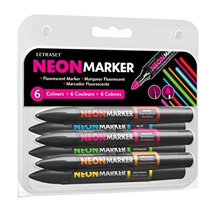 Vibrant Highlights, Neon Markers, Pro Markers, Types Of Pencils, Ohuhu Markers, Brush Markers, Marker Set, Twin Tips, Fluorescent Colors