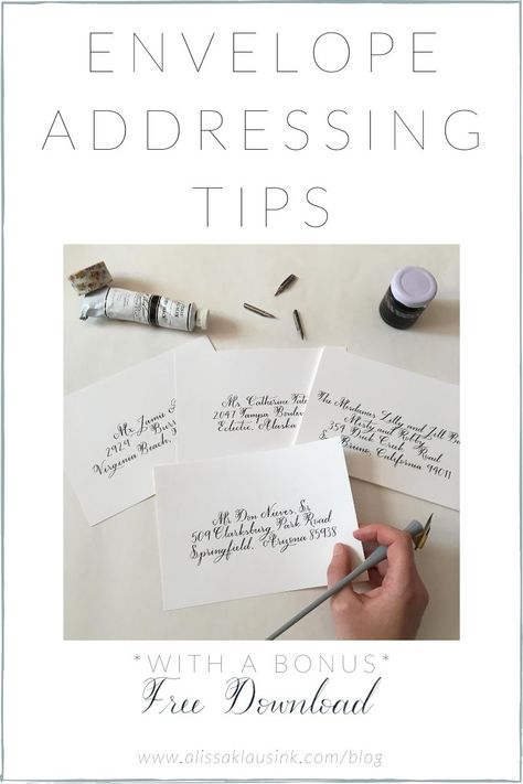 Envelope addressing etiquette is…confusing. Here are answers to five common questions you may have when addressing envelopes for your event and my (free!) Envelope Addressing Guide. Addressing Envelopes By Hand Simple, Addressing Wedding Invitations By Hand, Envelope Addressing Template, Grad Party Invitations, Addressing Wedding Invitations, Lettering Guide, Envelope Addressing, Grad Cards, Quinceanera Invitations