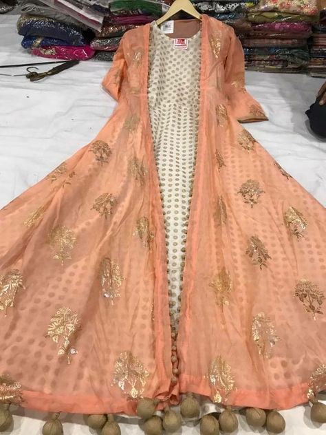 Long Koti, Long Jacket Dresses, Clothes Design Ideas, Jacket Dresses, Pakistani Dresses Casual, Anarkali Kurta, Indian Gowns Dresses, Desi Clothes, Indian Gowns