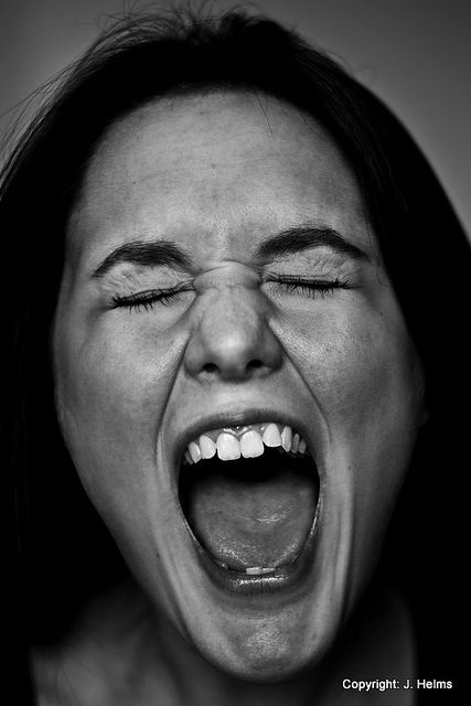 Scream! | Flickr - Photo Sharing! Face Screaming, Screaming Face Reference, Screaming Face Aesthetic, Screaming Person, Grabbing Face, Someone Screaming, People Screaming Photography, Screaming Portrait, Screaming Face