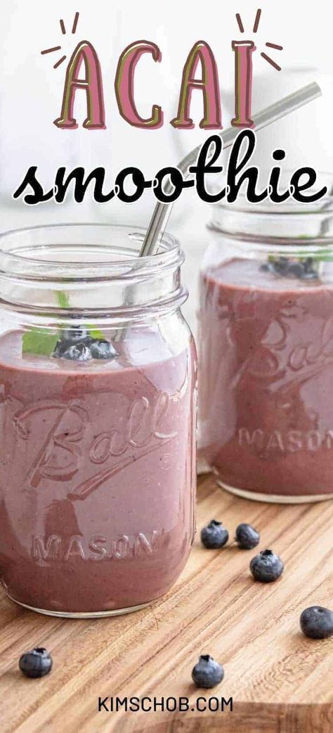 Looking for a delicious and easy acai smoothie recipe? Loaded with berries, avocado, and more, this acai recipe is a hit. 5 ingredients are all you need to make this smoothie! | Kim Schob #acaismoothie #smoothie #kimschob Acai Recipe, Nutritional Smoothie Recipes, Acai Smoothie Recipe, Oat Milk Smoothie, Baby Led Weaning Food, Acai Recipes, Sugar Free Smoothies, Recipes For Clean Eating, Fun Slime