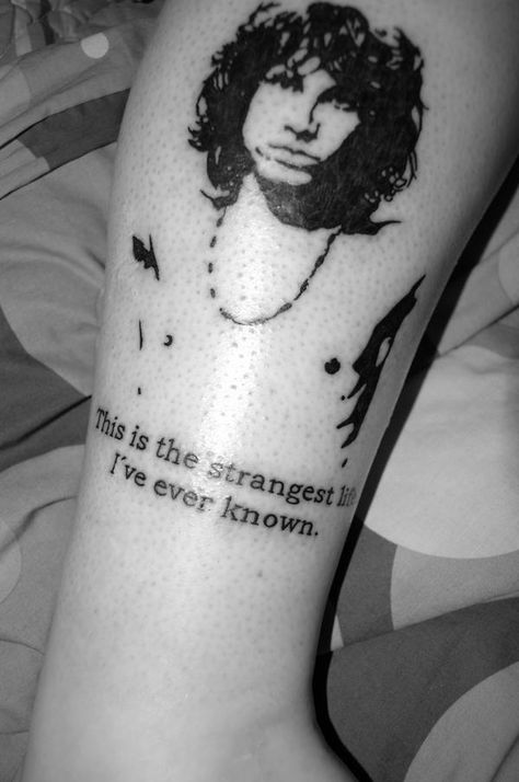 I want something along these lines but with my favorite Morrison quote " Love cannot save you from your own fate" Tattoos For Rock Music Lovers, Jim Morrison Tattoo, The Doors Quotes, Doors Quotes, Jim Morrison Quotes, Jim Morrison Sketch, Led Zeppelin Tattoo, Music Sleeve, Musician Tattoo