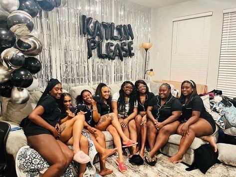 21 Sleepover Party, Pajama Party For Adults, Pajama Party Ideas For Women, Pajama Sleepover Party, Pajama Party Grown Up Black Women, Caresha Please Party, Birthday Pajama Party Girls Night, Sleepover Themes For Adults, Caresha Please Theme Party