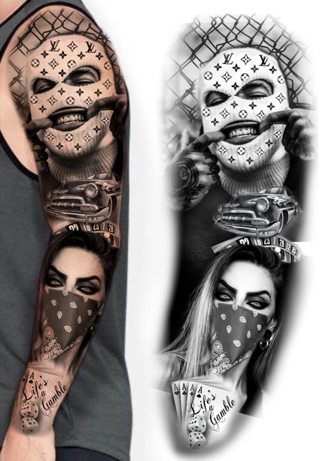 I will create your unique tattoo design Chicano Arm Sleeve, Chicano Gangster Tattoo Designs, Chicano Arm Tattoo, Gangster Tattoos Designs For Men, Legs Tattoo Men, Chicano Sleeve Tattoo, Gangster Tattoo Design, Chicano Tattoo Design Ideas, Chicana Tattoo Design