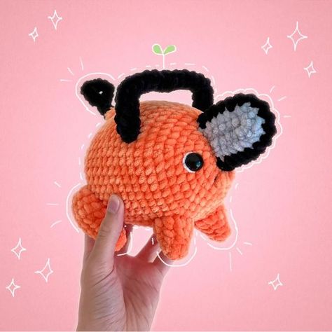 Handmade Toys | Chainsawman Pochita Anime Crochet Plushie Toy | Color: Black/Orange | Size: Medium Crochet toys patterns free amigurumi #crochettoyspatternsfreeamigurumi #crochet #crochettoy #crochetpattern #crochetpatterns 1.595 Chainsawman Pochita, Toys Quotes, Anime Crochet, Crochet Toys Free Patterns, Diy Crochet Patterns, Crochet Lion, Crochet Toys Free, Crochet Plushie, Crochet Cow