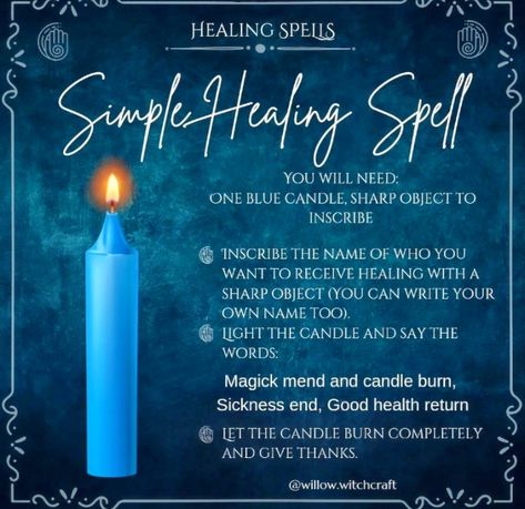 Spell For Emotional Healing, Spell For Good Health, Blue Candle Spells, Spoonie Witch, Healing Spells For Others Health, Sigils Witchcraft, Health Spell, Healing Spell, Candle Magic Spells