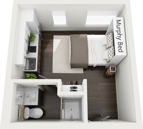 Small Apartment For Rent Design, Room For Rent Ideas, Micro Apartment Layout, Mini Apartment Design, Smart House Design, Small Hotel Room, Small Apartment Plans, Studio Apartment Floor Plans, Apartemen Studio