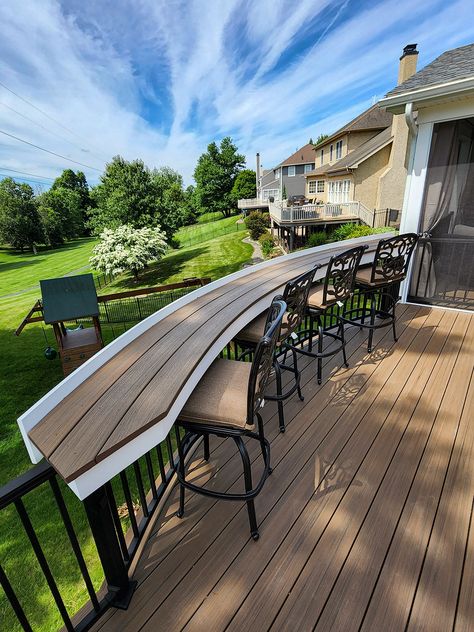 Deck Off Of Screened In Porch, Lake House Decks Outdoor Spaces, Trex Toasted Sand Deck, Luxury Decks And Patios, Toasted Sand Trex Decking, Trex Toasted Sand Decking, Big Deck Ideas, Trex Toasted Sand, Screened In Porch And Deck