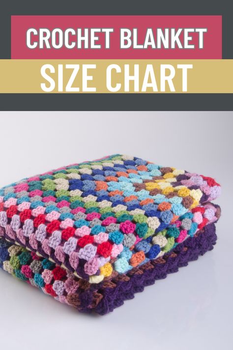 A crochet blanket size chart provides guidelines for creating blankets of various dimensions. It includes standard measurements for common blanket sizes such as crib, throw, twin, full/queen, and king. This chart assists crocheters in planning and adjusting their projects to achieve the desired size and proportions. Crochet Throw Blanket Size Chart, Crochet Yardage Chart, Twin Bed Crochet Blanket Patterns Free, Crochet Throw Blanket Dimensions, Twin Xl Crochet Blanket Pattern, Afghan Sizes Chart Crochet, Granny Square Blanket Size Chart, Crochet Twin Size Blanket Pattern Free, Queen Crochet Blanket Pattern