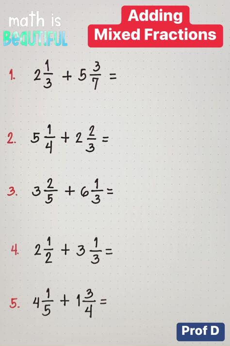 How To Add Mixed Fractions, Addition Of Mixed Fractions, Solving Fractions, How To Add Fractions, Adding Mixed Fractions, Fractions Decimals And Percentages, Add Fractions, Proper Fractions, Addition Of Fractions