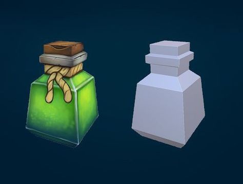 Low Poly Game Assets, Low Poly Objects, Low Poly Props, Lowpoly Enviroment, Medieval Diorama, Poison Potion, Props Concept, 3d Modeling Tutorial, Low Poly Games