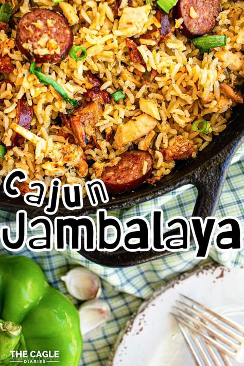 A Cajun Jambalaya Recipe that is popular at most festivals and for mardi gras. You'll find the street vendors selling this with some white beans. It's comfort food for Cajuns and this recipe is one cooked by generations of Cajuns in our family. Jambalaya Recipe Easy Zatarans, Authentic Jambalaya Recipe Louisiana, Lousianna Cajun Food, Cajun Jambalaya Recipe Louisiana, Louisiana Recipes Cajun Cooking, Authentic Cajun Jambalaya Recipe, Brown Jambalaya Recipe, Louisiana Jambalaya Recipe, Authentic Jambalaya Recipe