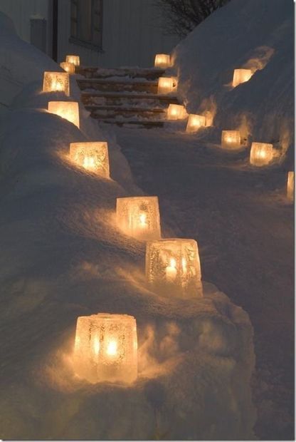 Ice Lanterns: Drill It, Drain it, Tip It, Illuminate It. Afterski Party, Ice Candle, Bohemian Christmas, Ice Star, Glam Christmas, Winter Szenen, Lambada, Winter Wonderland Wedding, Wedding Winter