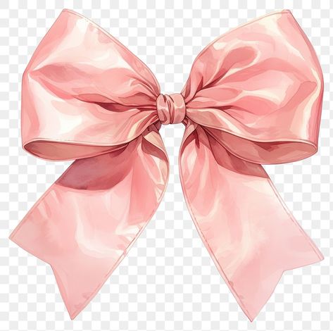 Coquette Ribbon Png, Bow Png Aesthetic, Ribbon Aesthetic, Aesthetic Pngs, Bow Illustration, Ribbon Illustration, Pink Ribbon Png, Watercolor Bow, Bow Drawing