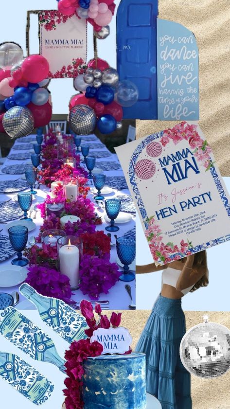 Mamma Mia Party Desserts, Momma Mia Baby Shower Ideas, Mama Mia Prom Theme, Mama Mia Cocktail, Mamma Mia Table Setting, Mamma Mia Picnic, Mamma Mia Table Decor, Mama Mia Bridal Shower Ideas, Mama Mia Prom