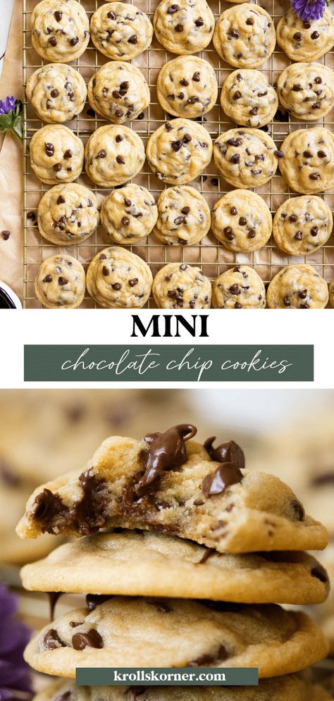 Mini Chocolate Chip Cookies Recipe, Krolls Korner, Chocolate Chip Mug Cake, Mini Chocolate Chip Cookies, The Best Cookies, Carrot Cake Cookies, Chocolate Chip Cookies Ingredients, Best Cookies Ever, Best Cookies