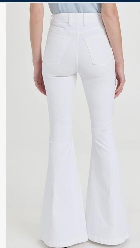 White Bell Bottom Jeans, White Bell Bottoms, White Flare Jeans, Seven For All Mankind Jeans, White Flared Jeans, Brands Outlet, Senior Year, For All Mankind, Bell Bottoms