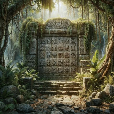 Deep In The Jungle.,  on ArtStation at https://www.artstation.com/artwork/xD56B4 Creepy Jungle, Sauna Inspiration, Jungle Project, Jungle Ruins, 3d Nature Wallpaper, Gilligans Island, Environment References, Jungle Temple, African Jungle