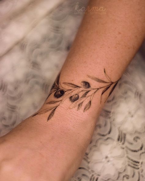 Branch Tattoo Arm Wrap, Branch Tattoo Arm, Tattoo Arm Wrap, Oak Leaf Tattoos, Olive Tree Tattoos, Arm Wrap Tattoo, Olive Tattoo, Olive Branch Tattoo, Wreath Tattoo