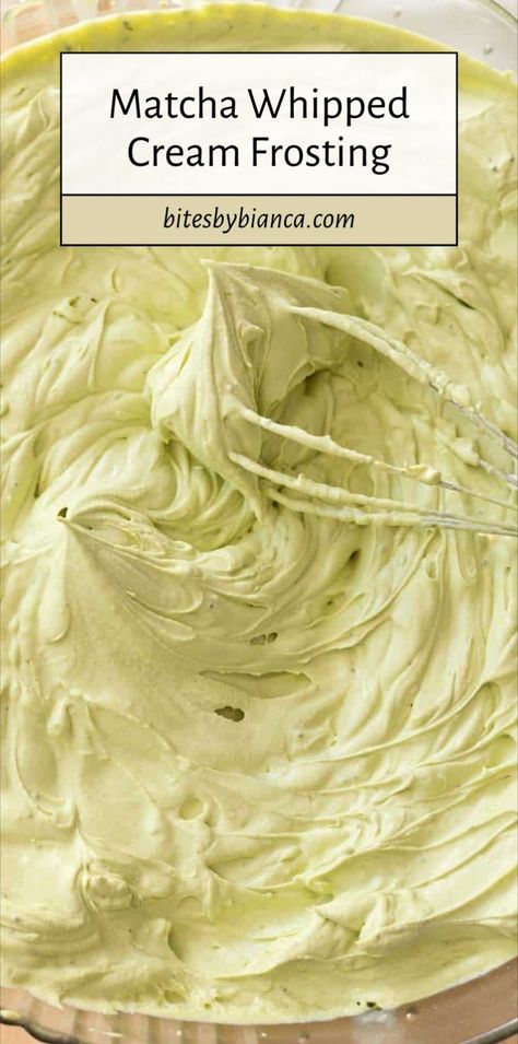 Try this matcha cream cheese frosting recipe for a stable, whipped topping that’s perfect for matcha cupcakes. This matcha frosting aka matcha icing can top cakes, cupcakes, or any matcha dessert. Ideal for Japanese sweets and Asian desserts, it’s perfect for cute baking and adding a kawaii touch. This matcha frosting recipe will make your treats delightful. Matcha Frosting Recipe, Matcha Whipped Cream, Matcha Cream Cheese, Matcha Recipe Baking, Matcha Frosting, Matcha Cupcakes, Matcha Baking, Matcha Cream, Vanilla Buttercream Icing