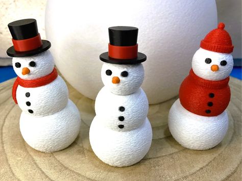 Small Snowman / Little Snowman Remixed by Franchescor Snowman 3d, Clay Snowman, Small Snowman, Make A Snowman, Wool Caps, Cute Snowman, 3d Print, 3d Printing, Glue