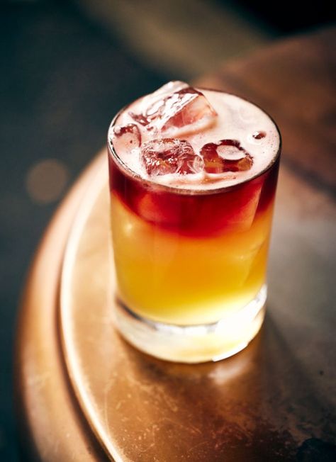 New York Sour Cocktail Recipe | PUNCH New York Sour, Sour Cocktail, Bar Spoon, Cocktail Drinks Recipes, Drinks Recipes, American Food, Cocktail Recipe, Simple Syrup, Cocktail Drinks