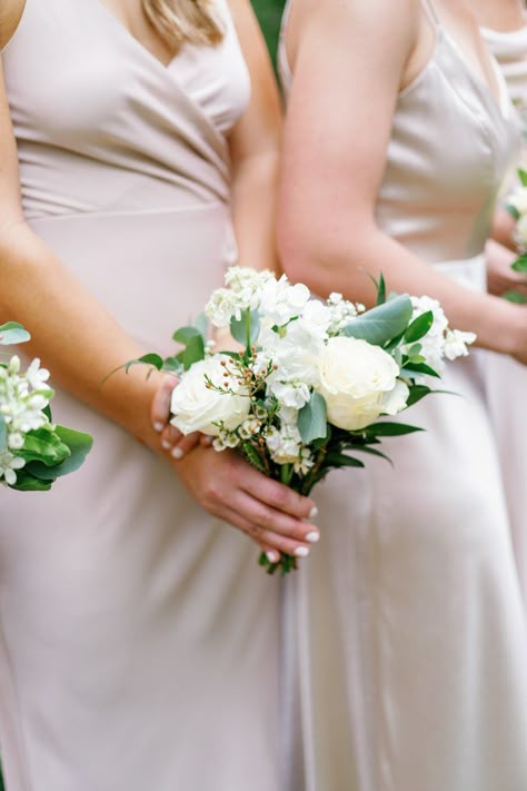 Petite Bridesmaid Bouquet, Small White Bridesmaid Bouquet, Bridesmaid Flowers White, Carnation Bridesmaid Bouquet, Bridesmaid Flowers Simple, White Bridesmaids Bouquets, White Bridesmaid Bouquets, Simple Bridesmaid Bouquets, Bouquet Shapes