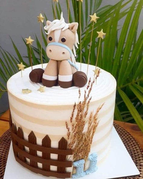 Girls Horse Birthday Cake, Fondant Horse, Horse Theme Birthday Party, Cowboy Birthday Cakes, Horse Birthday Cake, Horse Birthday Parties, Pony Cake, Cowboy Baby Shower, Horse Cake