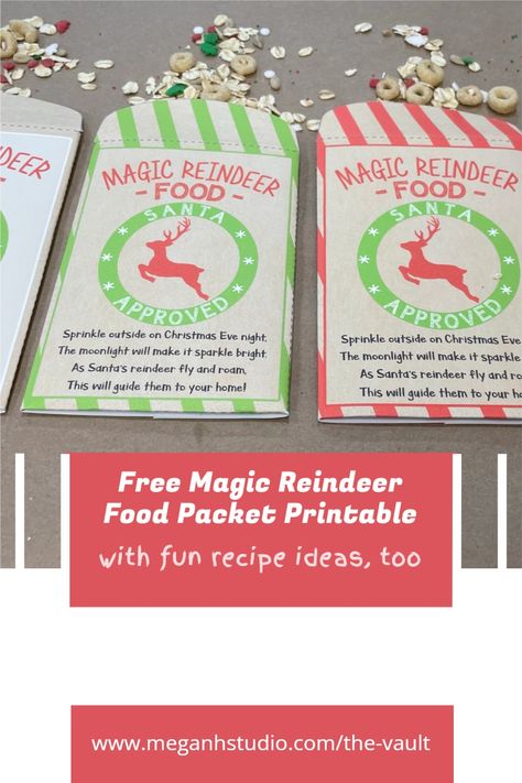 Download your free templates in different colors, work with your kids or students to cut them out and assmeble, then add the magic reindeer food and seal them up! magic reindeer food printable bag topper, magic reindeer food printables, magic reindeer food recipe, magic reindeer food poem, christmas class project, holiday craft ideas #meganhstudio #christmasprintable #magicreindeerfood #magicreindeerfoodrecipe #magicreindeerfoodtag #magicreindeerfoodlabel #freeprintables Reindeer Food Crafts For Kids, Breakfast With Santa Food Ideas, Reindeer Food Bar Ideas, Reindeer Food Recipe Kids, Reindeer Food Craft, Reindeer Food Printable Free, Magic Reindeer Food Recipe, Magic Reindeer Food Printable, Magic Reindeer Food Poem