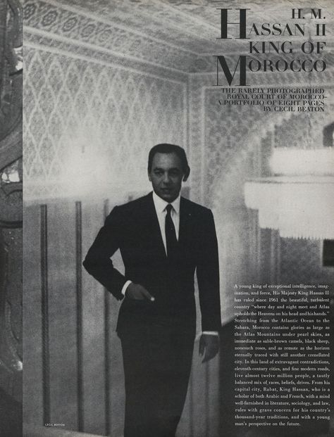 The Rarely Photographed Royal Court of Morocco. Photos by Cecil Beaton. Vogue, September 1, 1964, page 2. Hassan 2, Morocco Aesthetic, Moroccan Aesthetic, Moroccan Culture, Moroccan Art, Abstract Wallpaper Design, Royal Court, Cecil Beaton, Red Flag