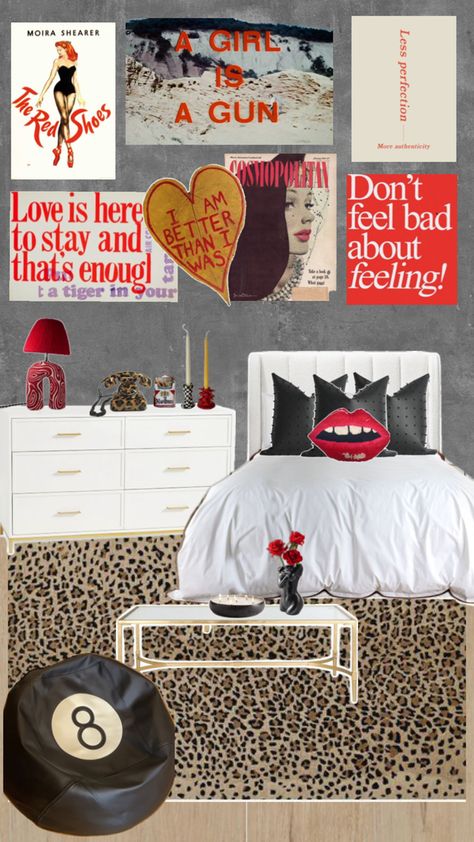 #room #bedroom #red #roominspo Red Dorm Room Ideas, Red Dorm Room, Red Bedroom Aesthetic, Red Dorm, Cool Girl Rooms, Nyc Rooms, Trendy Room, Apartment Bedding, Apartment Wall Decor