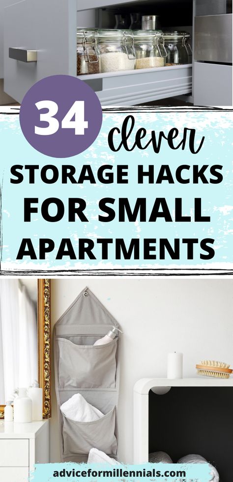 34 clever storage hacks for small apartments Organisation, Small Apartment Storage Hacks, Small Apartment Storage Solutions, Hacks For Small Apartments, Apartment Storage Hacks, Apartment Storage Solutions, Footrest Ottoman, Small Apartment Hacks, Small House Storage