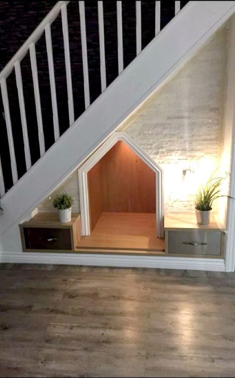 House Under Stairs, Under Stairs Dog House, Dog Den, Dog Bedroom, Indoor Dog House, Dog Kennel Cover, Kennel Cover, Dog Crates, Easiest Dogs To Train