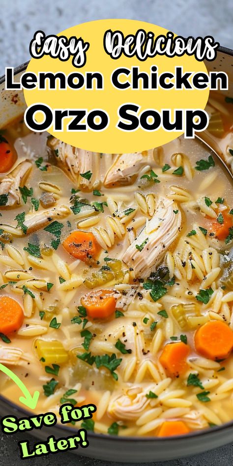 Lemon Chicken Orzo Soup Salt And Lavender Lemon Chicken Orzo Soup, Joy Bauer Lemon Chicken Orzo Soup, Lemon Chicken Stew, Easy Lemon Orzo Soup, Homemade Chicken Orzo Soup, Creamy Chicken Lemon Orzo Soup, Orzo Soup Chicken, Healthy Lemon Chicken Orzo Soup, Lemon Garlic Chicken Soup