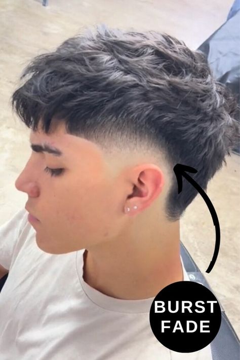 Cut For Boys, Different Types Of Fades For Men, Mid Burst Fade Mullet, Hảir Cut For Men, Tapper Fade Alto, Side Haircut Men, Tapper Fade Boys, Brust Fade Haircut, Hair Cuts Ideas Men