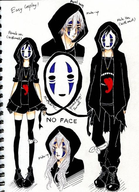 Woman Anime Costume, Cheap Cosplay Ideas For Women, Anime Women Costume, No Face As A Human, Unique Cosplay Ideas, Cosplay Easy Ideas, Ghibli Halloween Costumes, Casual Cosplay Outfits, No Face Cosplay