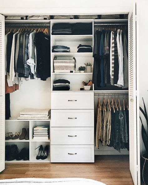 #furnituredesigns #ikeafurniturehacks Small Closet Design, Small Closet Organization Bedroom, Closet Small Bedroom, Organized Closet, Closet Bed, Tiny Bedrooms, Closet Renovation, Closet Layout, Small Closets