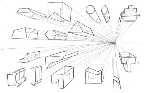 1 Point Perspective Drawing, 3d Perspective, 1 Point Perspective, Interior Design Sketchbook, Autocad Tutorial, Perspective Sketch, Perspective Drawing Architecture, Space Drawings, One Point Perspective